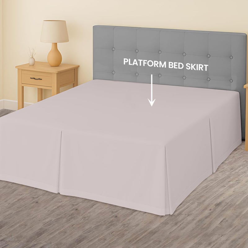 SGI Bedding 12 inch Drop Bed Skirt Full Size - Platform Style with Secure Fit, Classic Tailored Look, Elegant Pleated Style Dust Ruffle, Split Corners, Wrinkle Resistant Microfiber - Warm Grey - Image 3